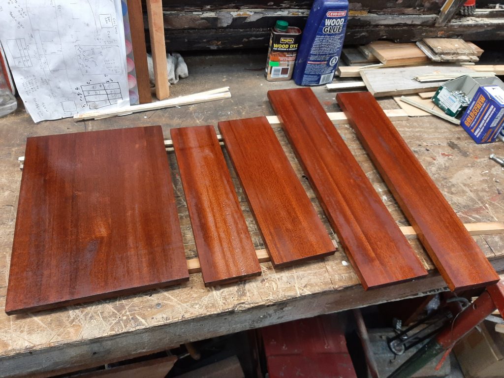 The new drawers for GER No. 5 being stained and varnished